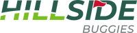 Logo with green and dark text, golf flag icon, and the word 'BUGGIES' below