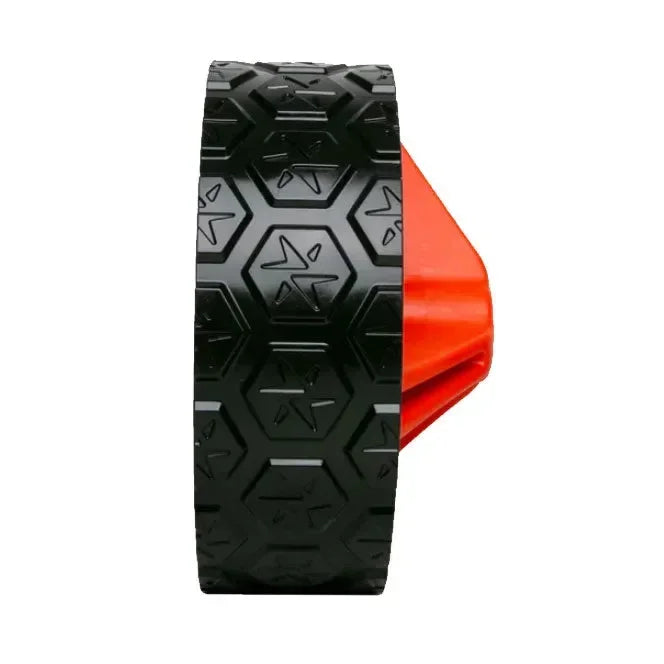 MGI Zip X3 electric golf buggy left wheel with 15mm axle, black tread and red hub