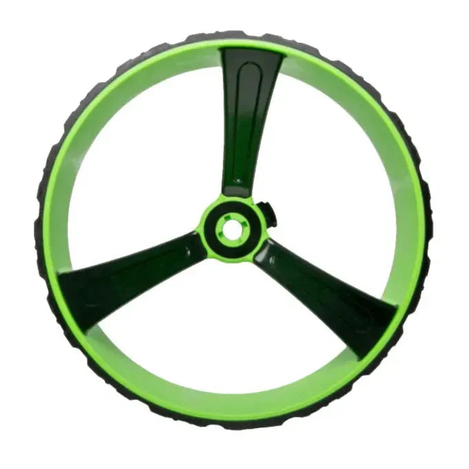 MGI Zip X5 15mm axle electric golf buggy wheel, black and green, spare part