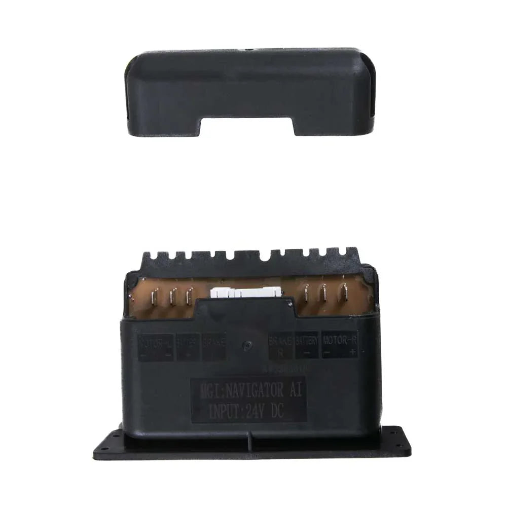 MGI Navigator AI controller lid for electric golf buggy, spare part on white background