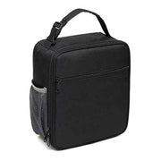 Black golf buggy cooler bag with handle and side mesh pocket, ideal for electric buggy accessories