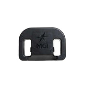 MGI bag support block for electric golf buggy accessory, black plastic part on white background