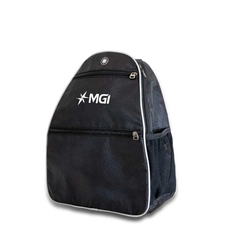 MGI black zip cooler bag XL with front pockets, golf buggy accessory on white background