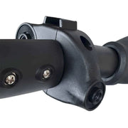 Close-up of Autocaddy Accessory Station golf buggy attachment with black screws