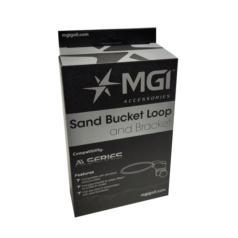 MGI Sand Bucket Loop and Bracket accessory box for golf buggies, compatible with AI Series, sold by Hillside Buggies.
